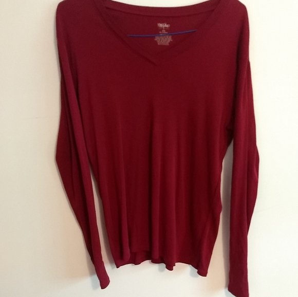 🌷‼️5/$20 Woman’s  Top Massimo Maroon Long Sleeve V Neck XXL - Picture 5 of 9